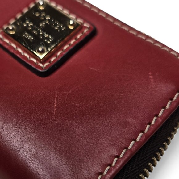 Dooney & Bourke Mini Leather Zip Around Coin Pouch Gold Accent - Picture 7 of 7